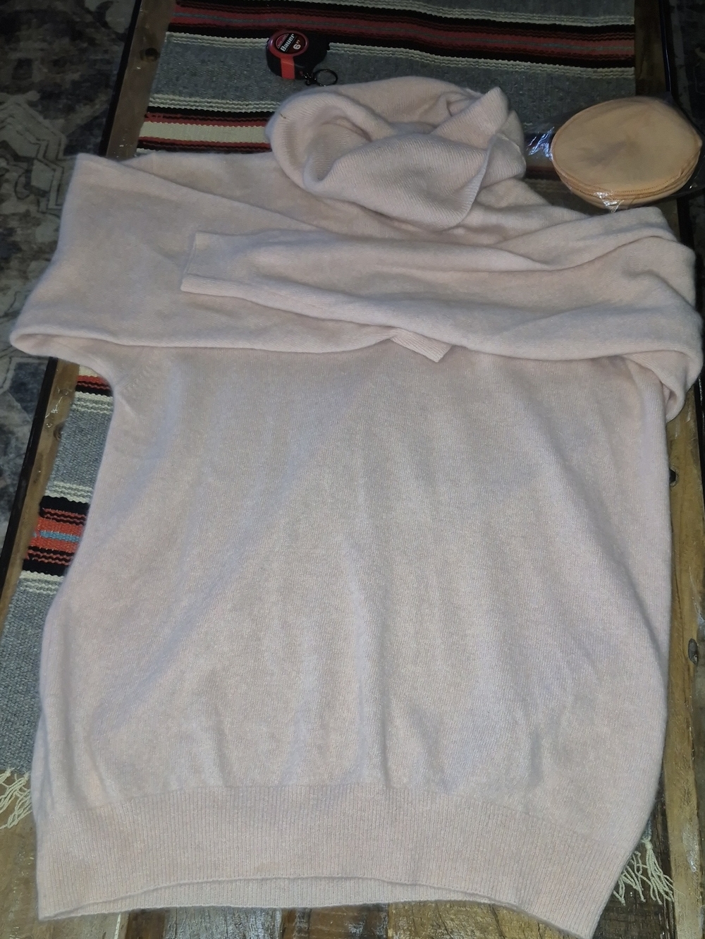 Parkhurst Long Sleeve Lambs Wool/angora Rabbit Cowlneck Sweater Soft Pink(#1878